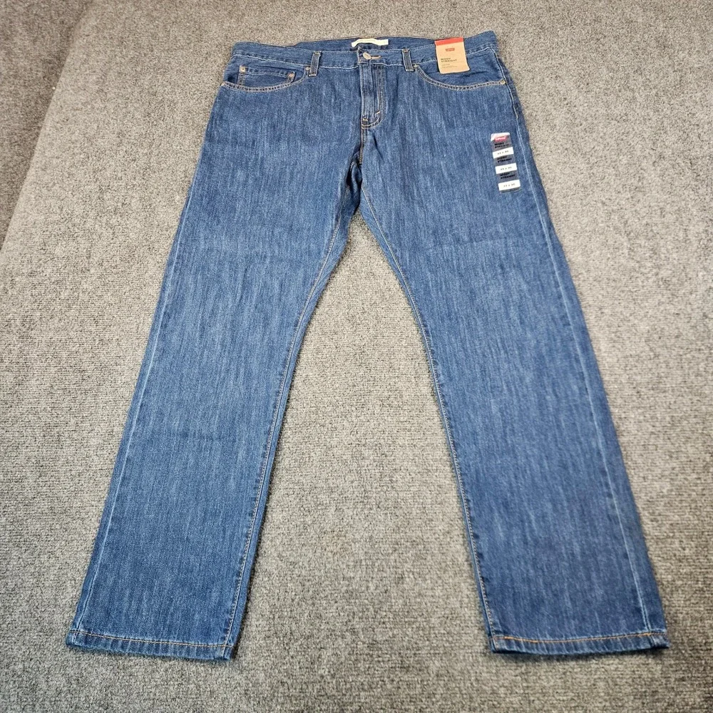 Levis Middy Straight Jeans Blue Mid Rise Denim Pants 33x30 A4690-8003 NWT